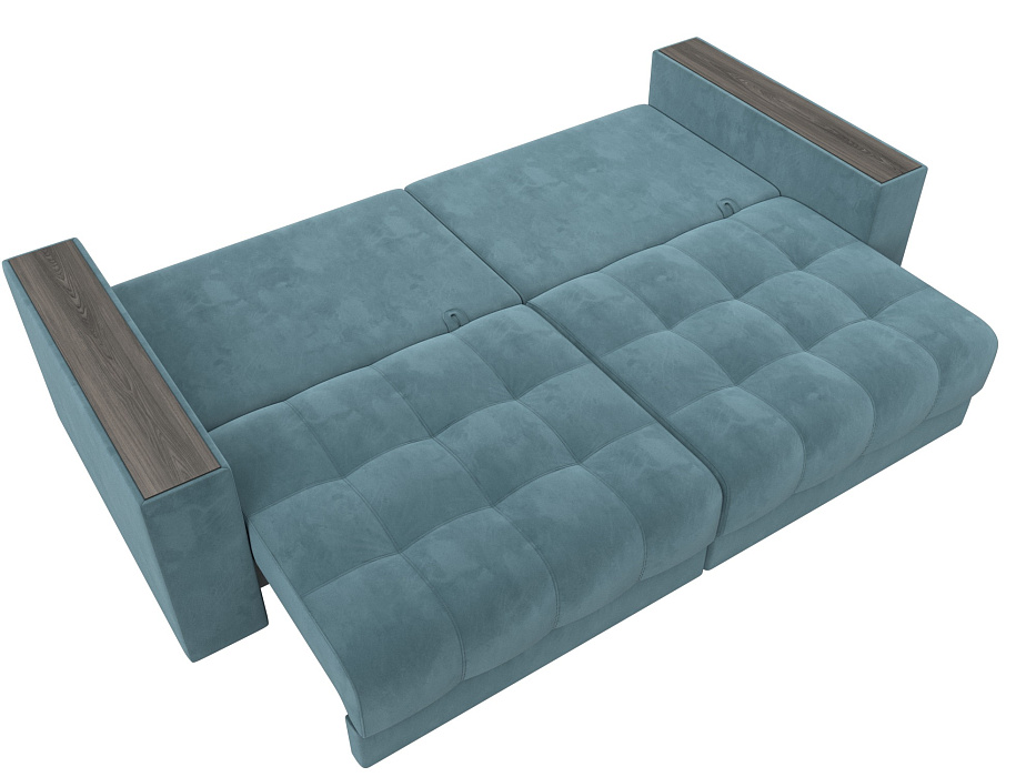 Диван прямой с декором Лига-049 НПБ (seven 113 бирюзовый)