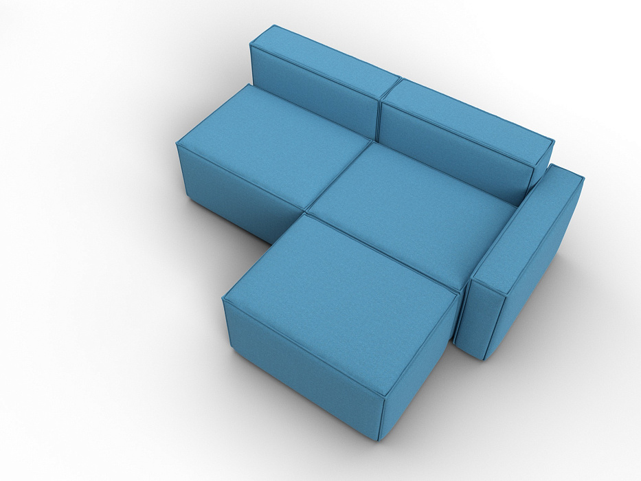 Диван угловой модульный Лига-063 угол правый (амур 10 голубой)