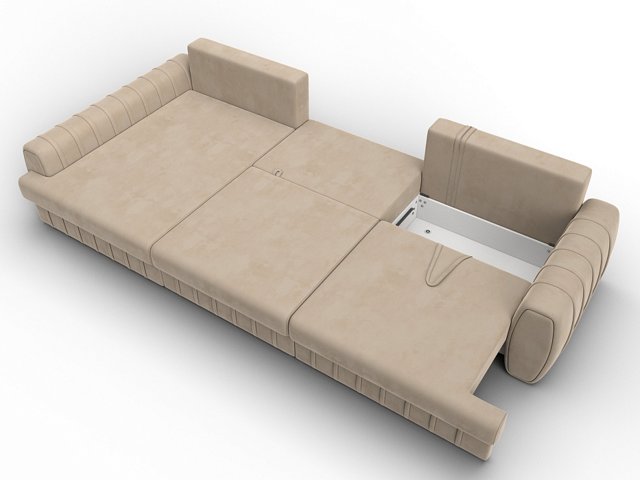 Диван угловой Лига-057 НПБ Лонг угол левый (seven 729 бежевый)