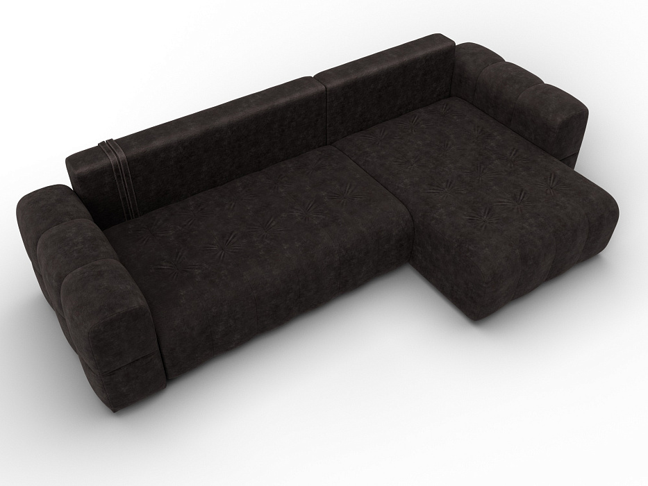 Диван угловой Лига-110 НПБ угол универсальный (brut 17 коричневый)