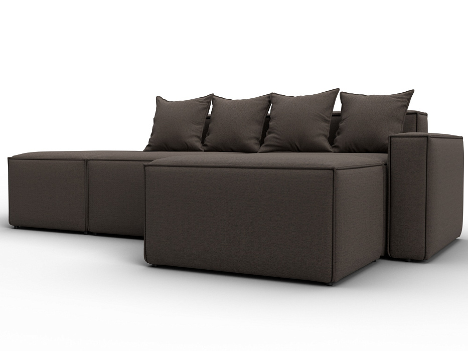 Диван угловой модульный Лига-063 угол правый (амур 05 коричневый)