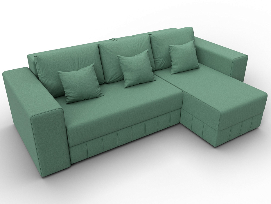 Диван угловой Лига-076 угол универсальный (амур 11 зеленый)