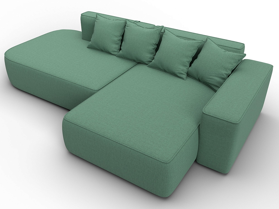 Диван угловой Лига-065 угол правый (амур 11 зеленый)