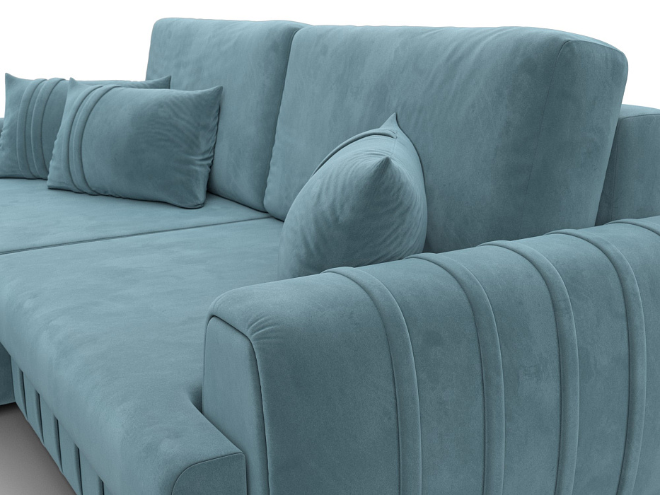 Диван угловой Лига-057 НПБ угол левый (seven 113 бирюзовый)