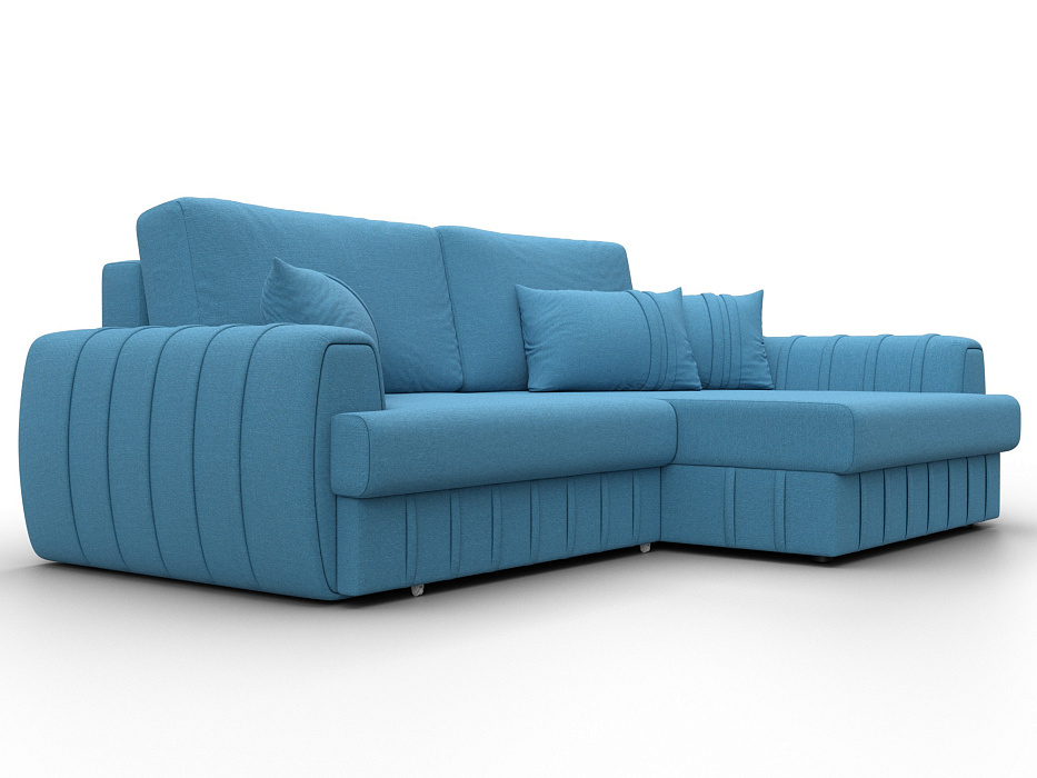 Диван угловой Лига-057 НПБ угол правый (амур 10 голубой)