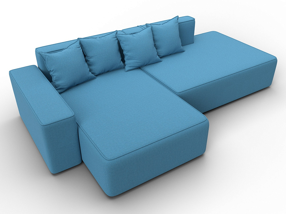 Диван угловой Лига-079 угол левый (амур 10 голубой)
