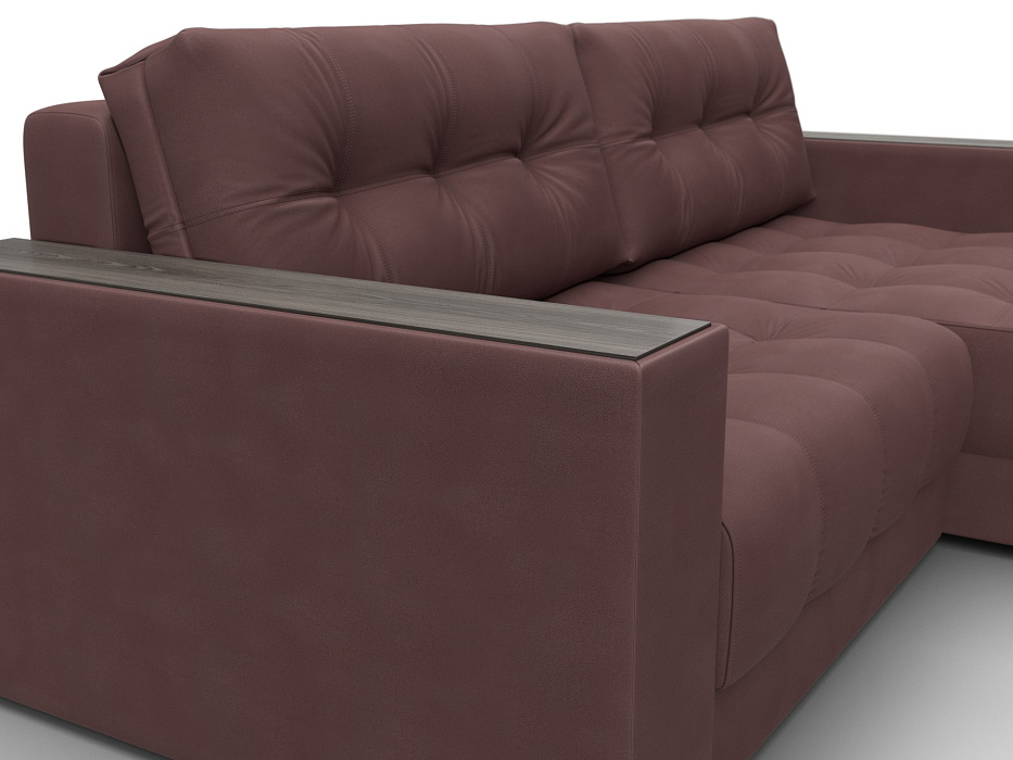 Диван угловой с декором Лига-049 НПБ (joly 09 бордовый)