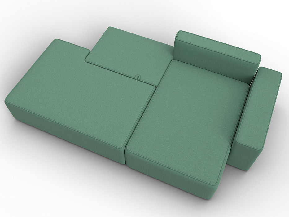 Диван угловой Лига-079 угол правый (амур 11 зеленый)