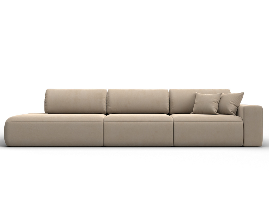 Диван прямой Лига-036 НПБ Модерн Лонг подлокотник справа (seven 729 бежевый)