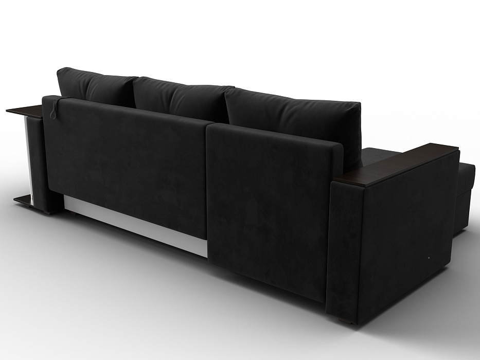 Диван угловой Атланта со столом левый угол (seven 35 черный)