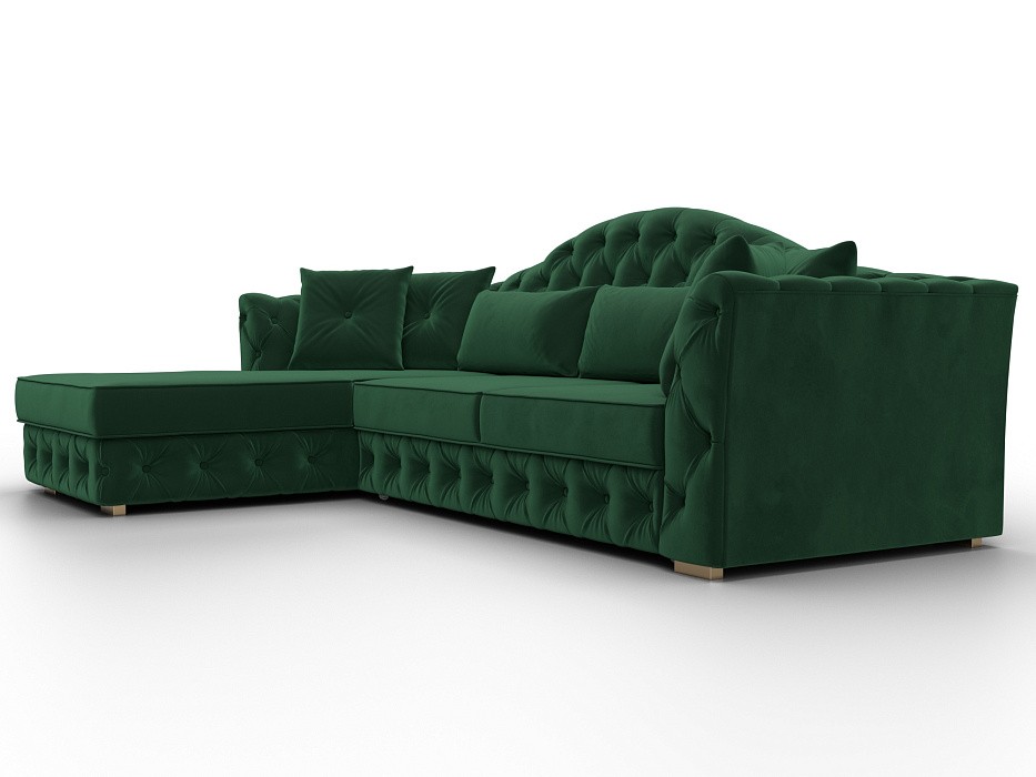 Диван угловой Артис левый угол (seven 626 зеленый)