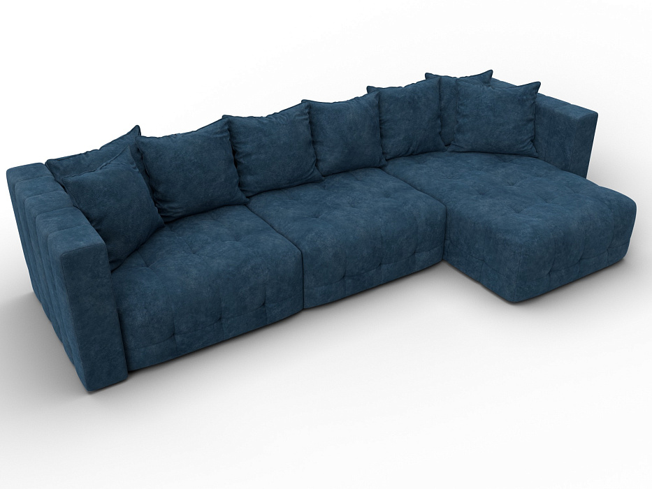 Диван угловой Лига-052 НПБ Лонг угол универсальный (brut 11 синий)