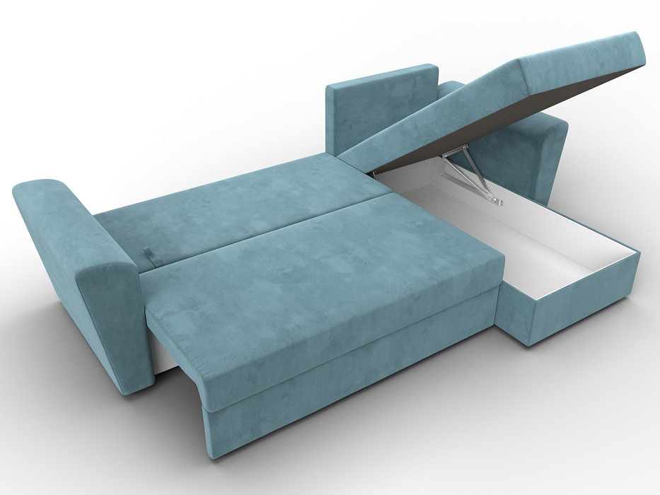 Диван угловой Амстердам Лайт правый угол (seven 113 бирюзовый)