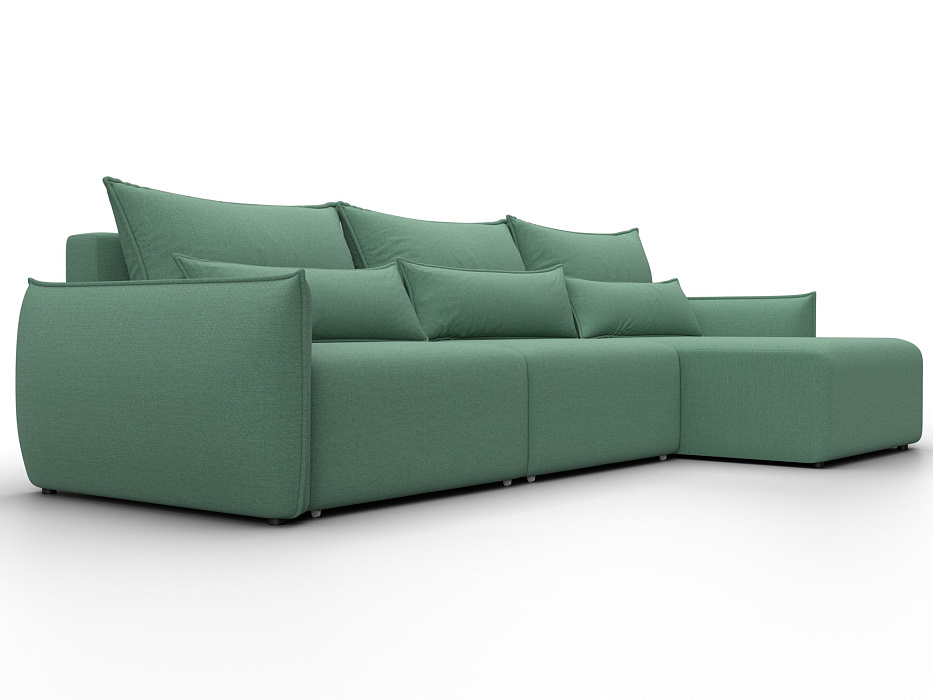 Диван угловой Лига-051 НПБ Лонг угол универсальный (амур 11 зеленый)