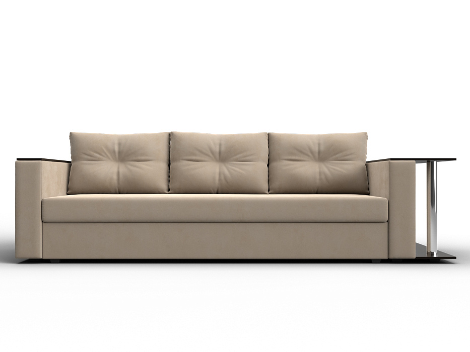 Диван прямой Атланта со столом справа (seven 729 бежевый)