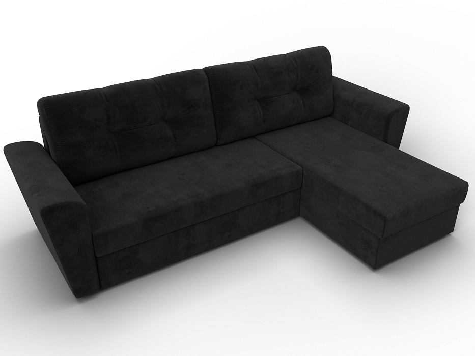Диван угловой Амстердам Лайт правый угол (seven 35 черный)