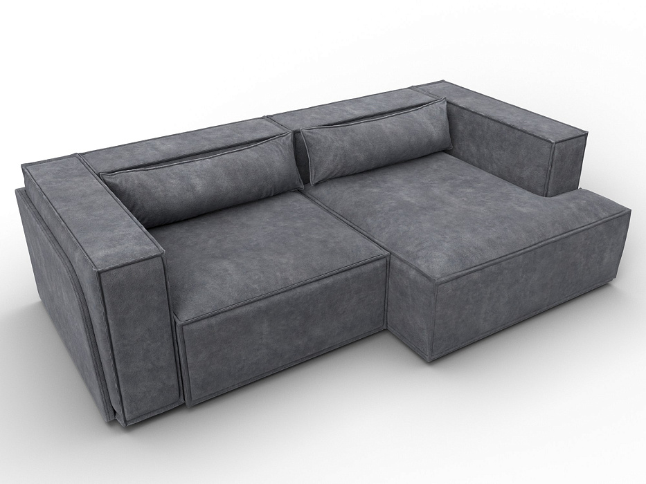 Диван угловой Лига-061 угол правый (brut 16 темно-серый)