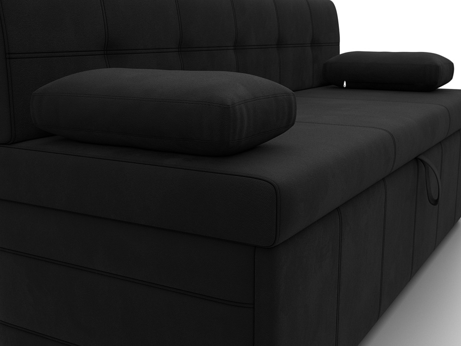 Диван кухонный прямой Лео (черный)