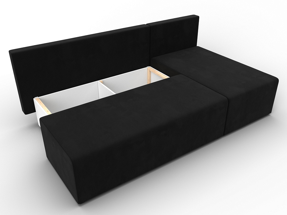 Диван угловой Поло правый угол (черный) Диван угловой Поло правый угол (черный)