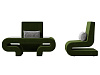 Набор Волна-3 (стол, 2 кресла) (зеленый)