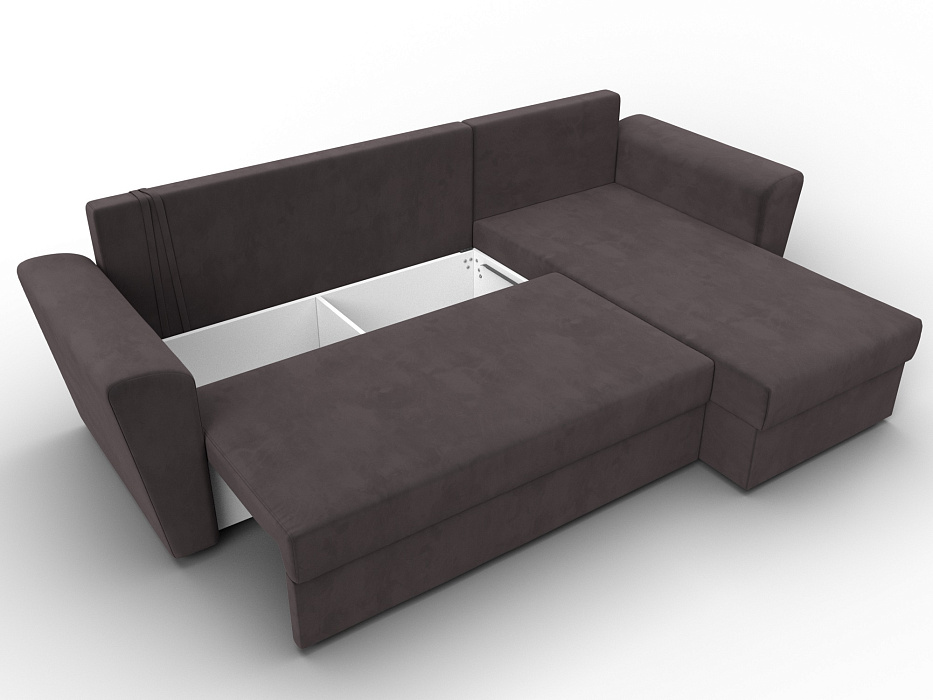 Диван угловой Амстердам Лайт правый угол (seven 727 коричневый)