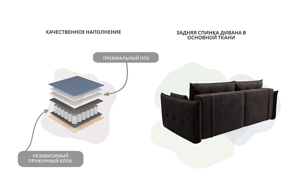 Диван прямой Лига-100 НПБ (brut 17 коричневый)