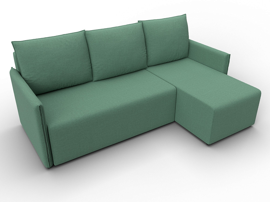 Диван угловой Лига-124 угол универсальный (амур 11 зеленый)