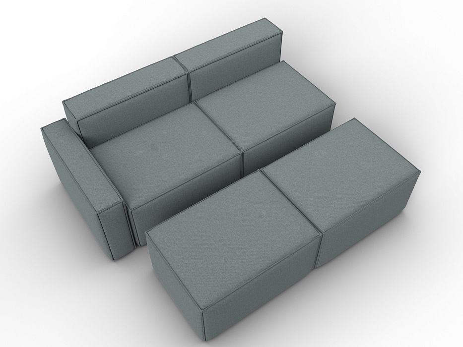 Диван угловой модульный Лига-063 угол левый (амур 07 серый)