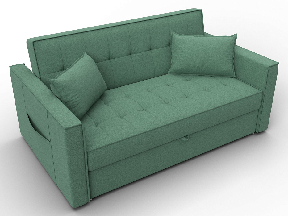Диван прямой Лига-104 (140) (амур 11 зеленый)