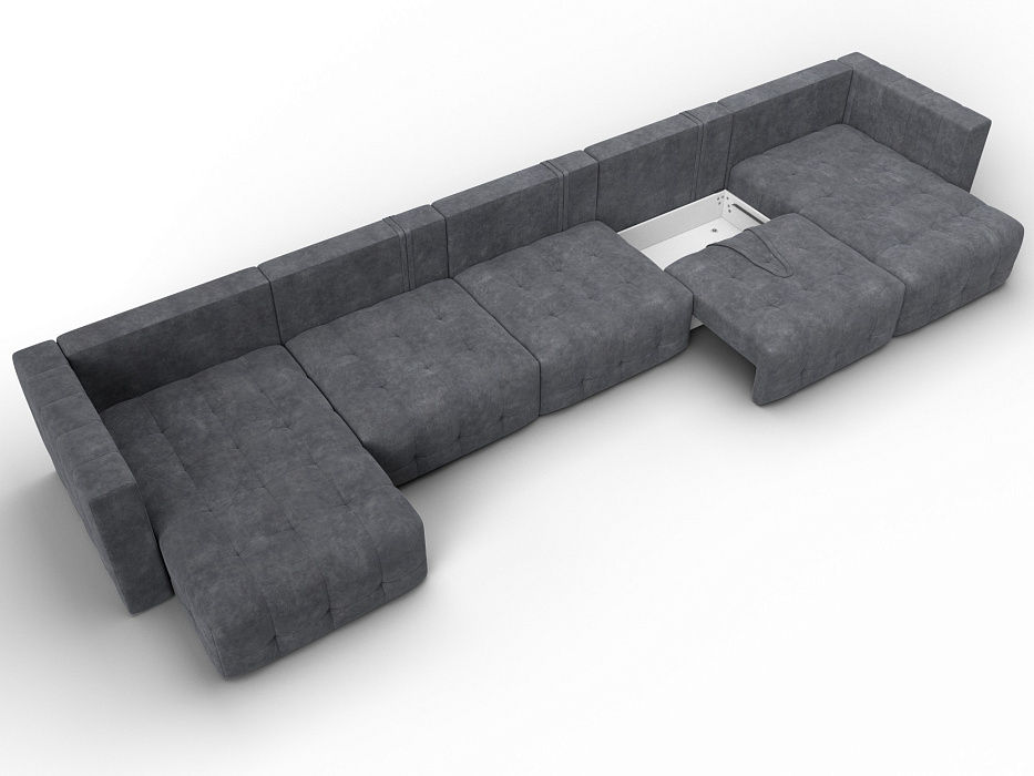 Диван П-образный Лига-052 НПБ МегаЛонг (brut 16 темно-серый) Диван П-образный Лига-052 НПБ МегаЛонг (brut 16 темно-серый)