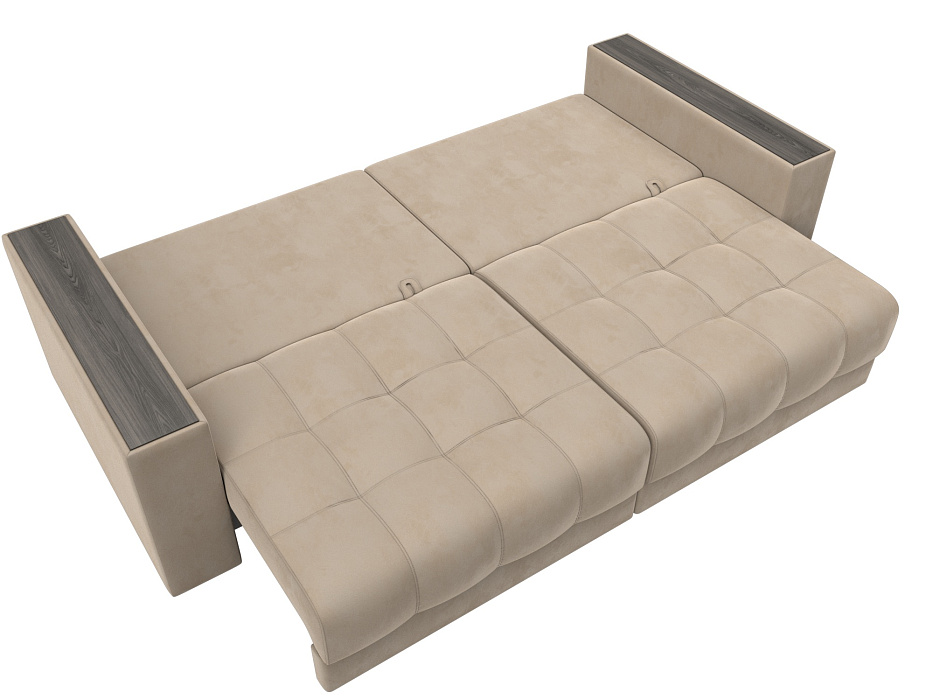 Диван прямой с декором Лига-049 НПБ (seven 729 бежевый)