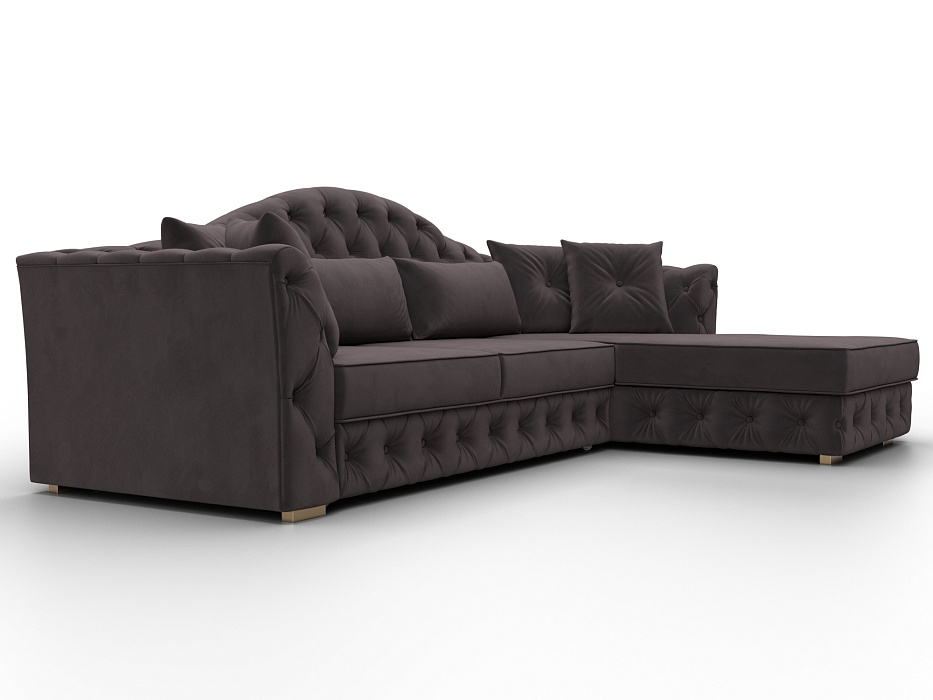 Диван угловой Артис правый угол (seven 727 коричневый)