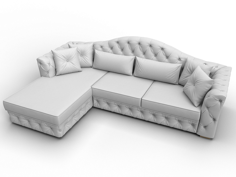 Диван угловой Артис левый угол (белый)