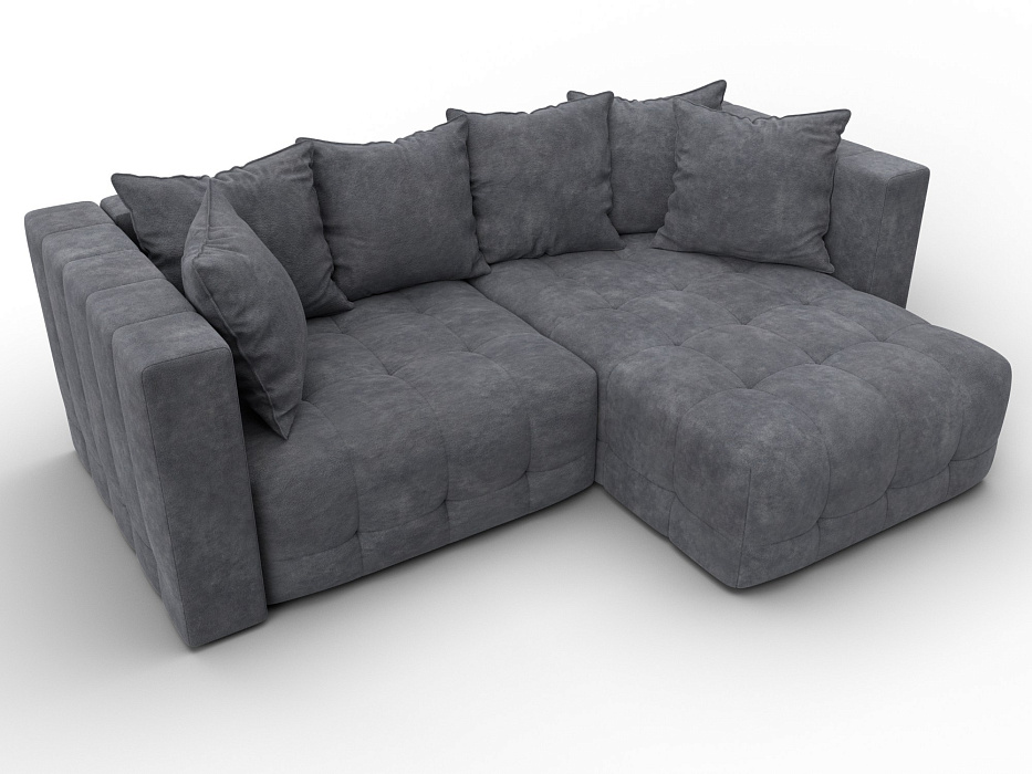 Диван угловой Лига-052 НПБ угол универсальный (brut 16 темно-серый)
