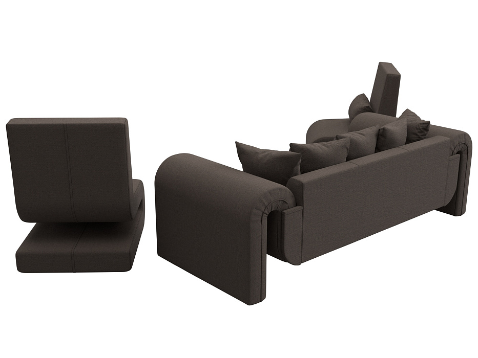 Набор Волна-1 (диван, 2 кресла) (амур 05 коричневый)