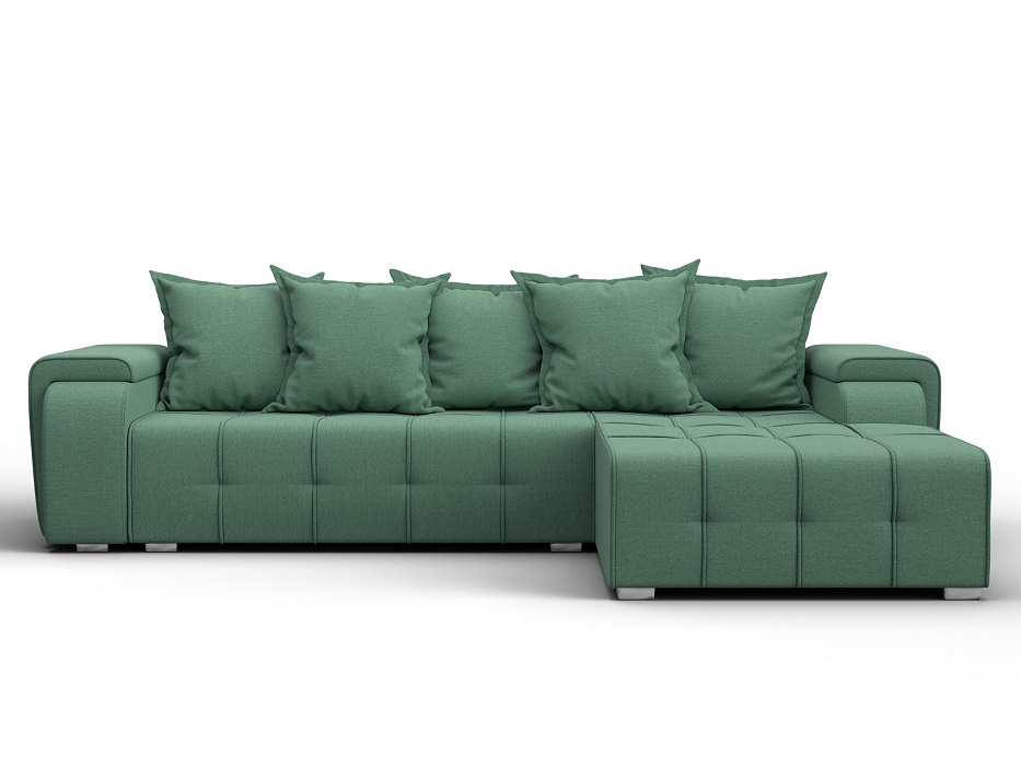 Диван угловой Лига-121 правый угол (амур 11 зеленый)