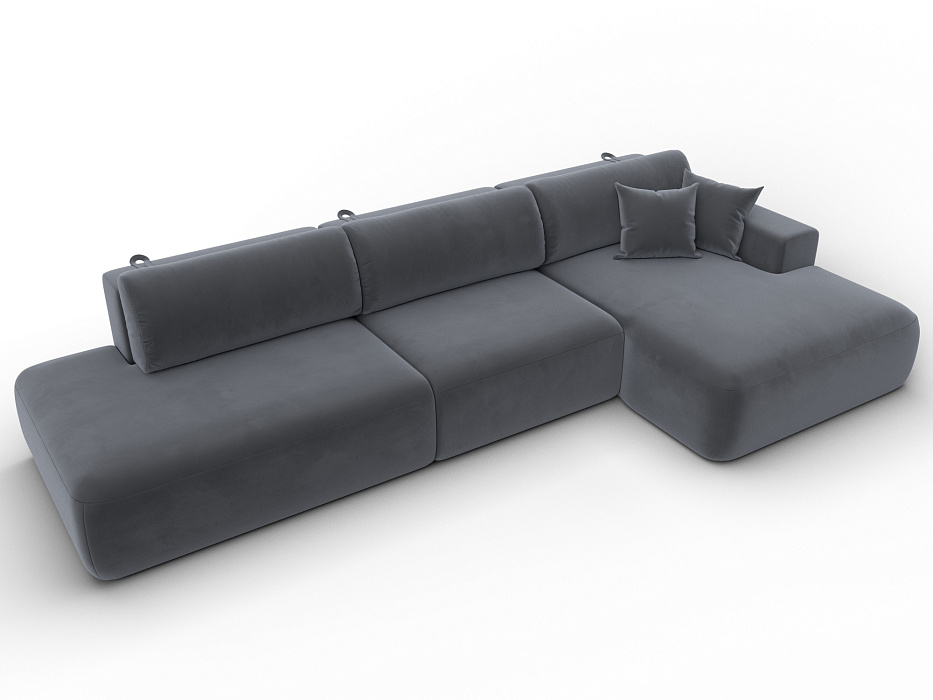 Диван угловой Лига-036 НПБ Модерн Лонг правый угол (серый)