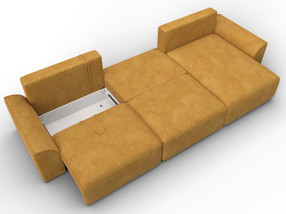 Диван угловой Лига-048 НПБ лонг (brut 10 желтый)