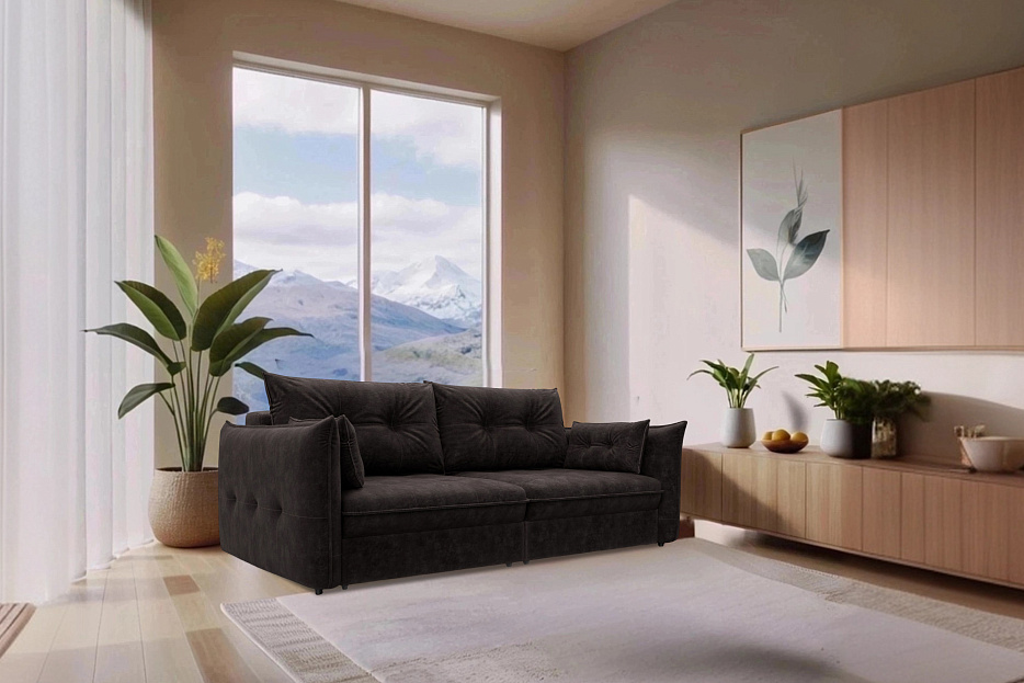 Диван прямой Лига-100 НПБ (brut 17 коричневый)