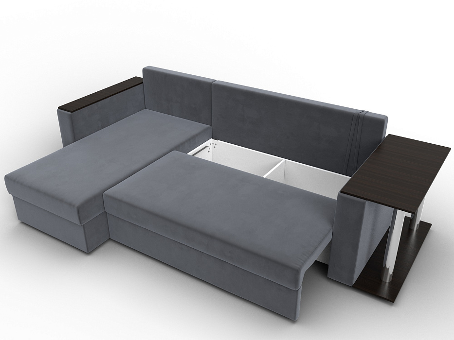 Диван угловой Атланта со столом левый угол (seven 17 серый)