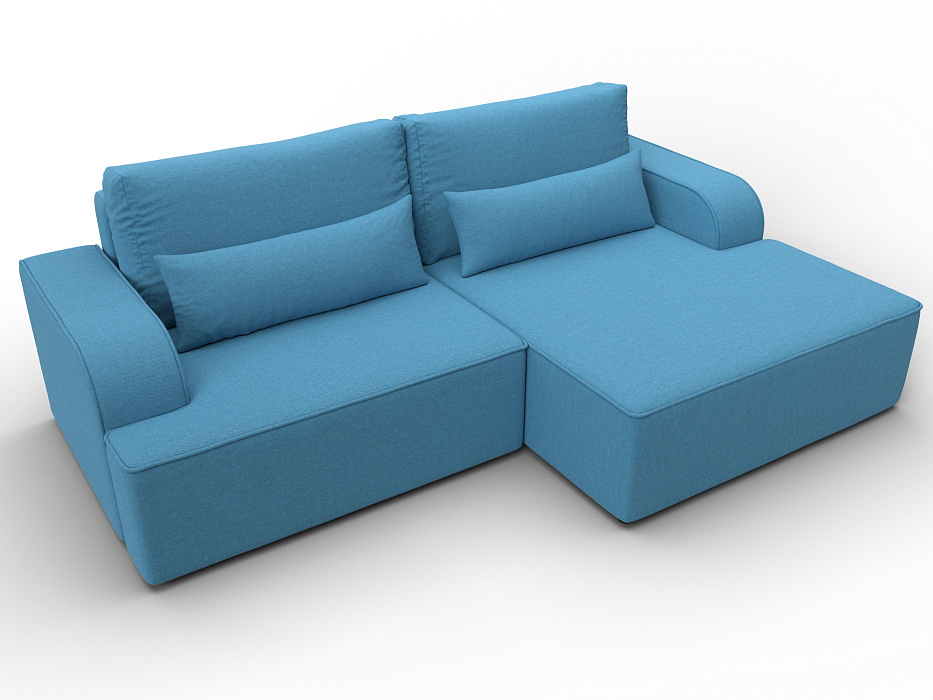 Диван угловой Лига-120 угол правый (амур 10 голубой)