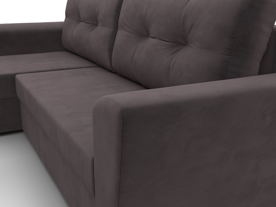 Диван угловой Амстердам Лайт левый угол (seven 727 коричневый)