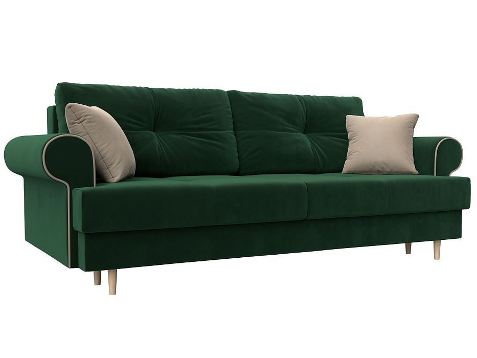 Прямой диван Сплин (зеленый\бежевый)