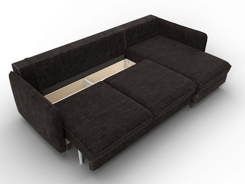 Диван угловой Лига-064 НПБ угол универсальный (brut 17 коричневый)