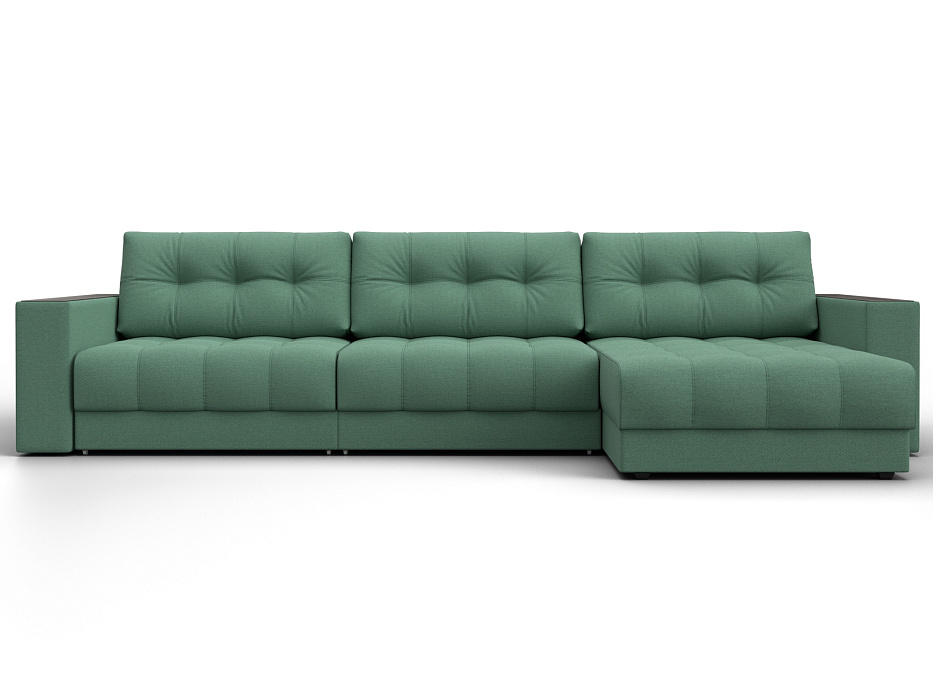 Диван угловой с декором Лига-049 НПБ Лонг (амур 11 зеленый)