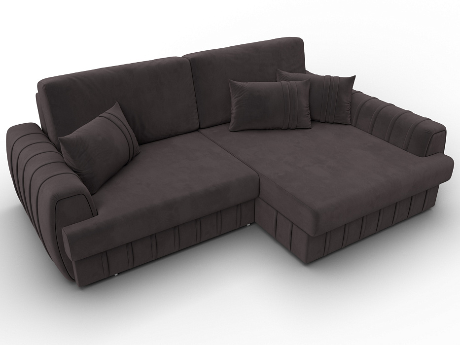 Диван угловой Лига-057 НПБ угол правый (seven 727 коричневый)