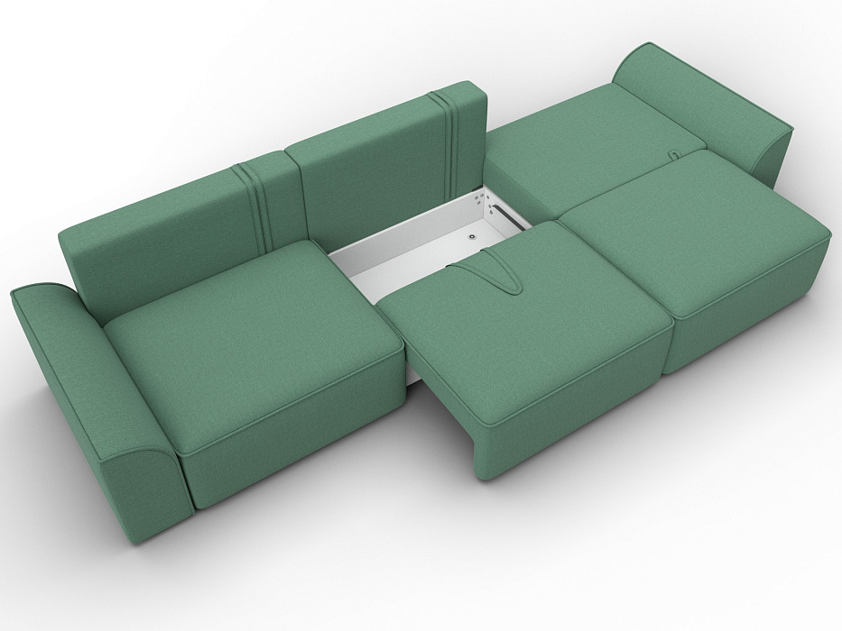 Диван прямой Лига-048 НПБ Лонг (амур 11 зеленый)