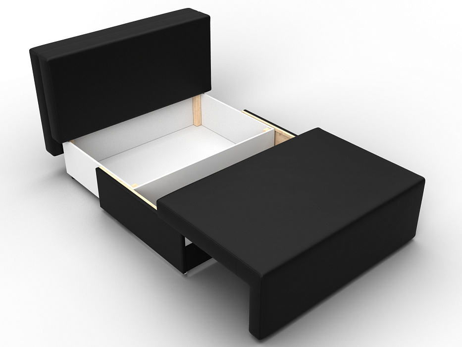 Диван прямой Лагуна (черный;белый)