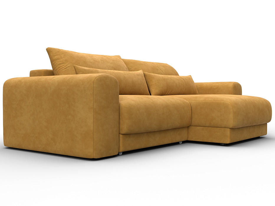 Диван угловой Лига-056 НПБ угол универсальный (brut 10 желтый)