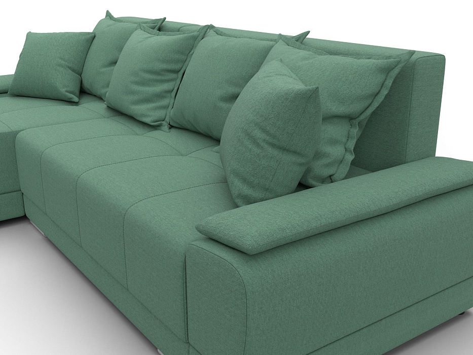 Диван угловой Лига-119 угол левый (амур 11 зеленый)